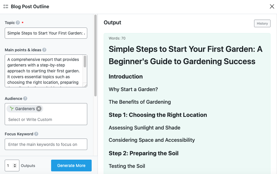 Free AI outline generator