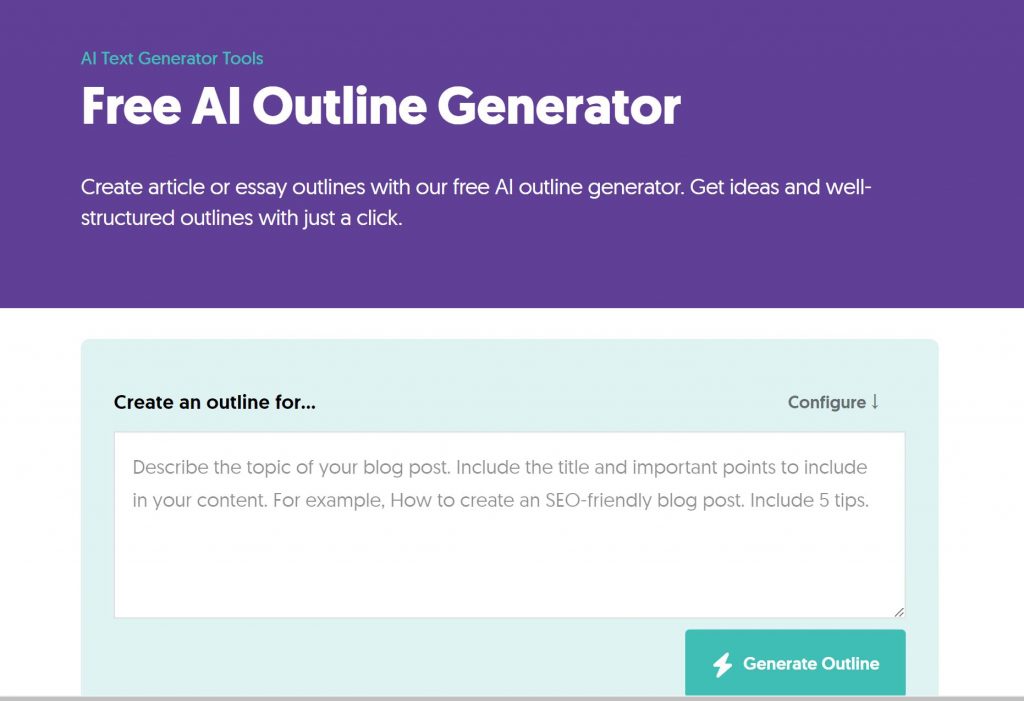 Free AI outline generator