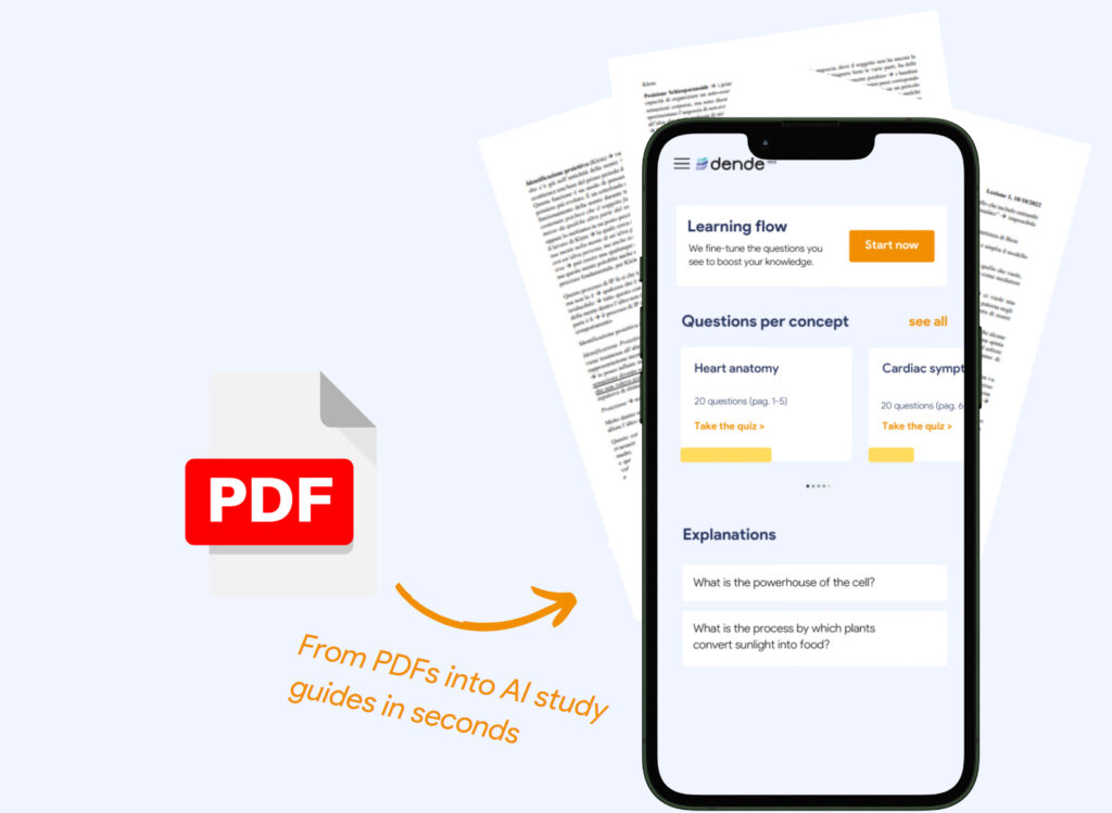 AI Study Guide Maker | Get an actionable plan to exam | dende.ai