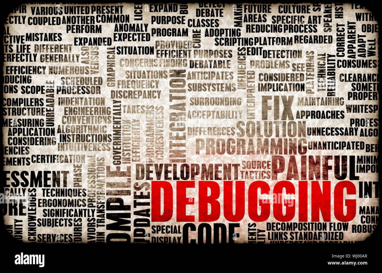 Debugging or Debug Software Code and Logic Stock Photo - Alamy