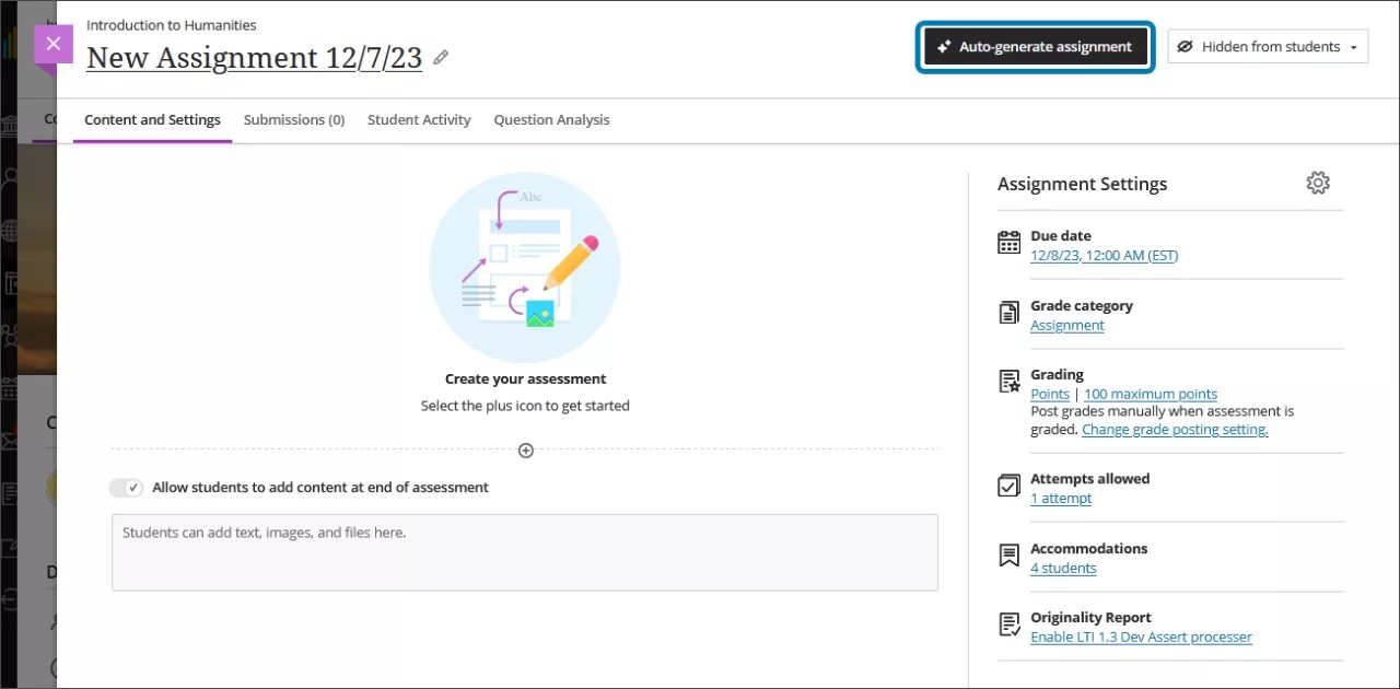 Create and Edit Assignments Create and Edit Assignments