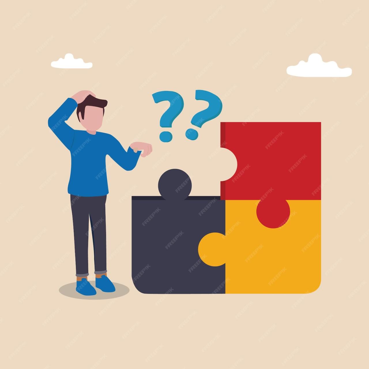 Premium Vector | Smart businessman trying to solve puzzle problem Solve ...